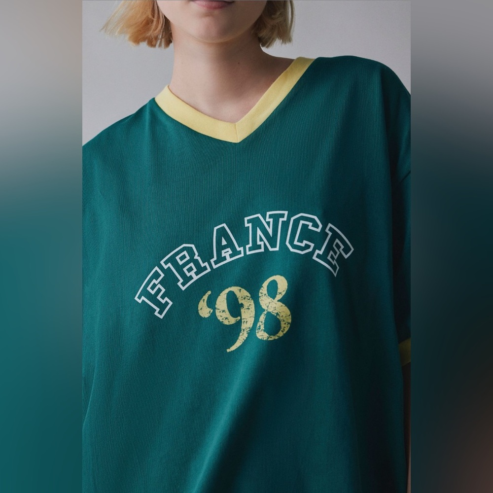 1998 France Oversized V-Neck Jersey Tee - Picture 4 of 5